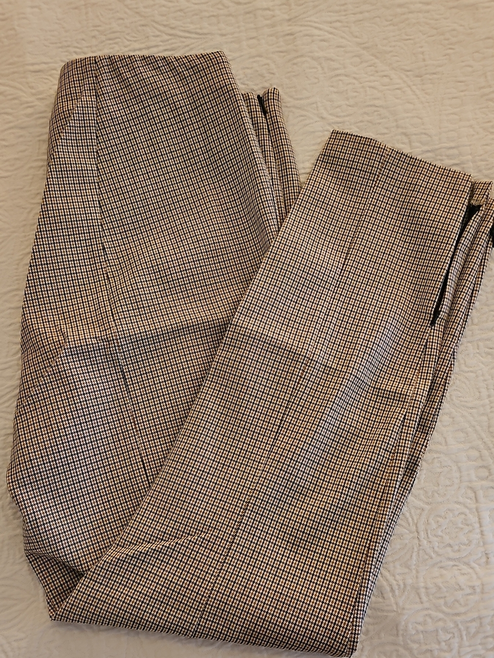 Banana Republic Women's Straight-Leg Houndstooth Pants - Brown, Black, Gold